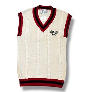 NEW Vintage Mickey & Co JG Hook Sweater Vest Walt Disney Cable Knit Tennis Large